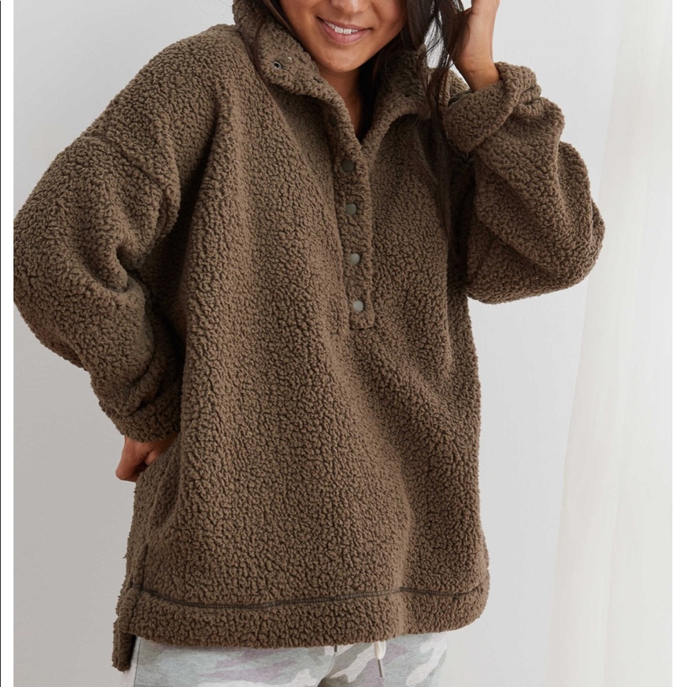 Aerie Cloud Sherpa Oversized Pullover